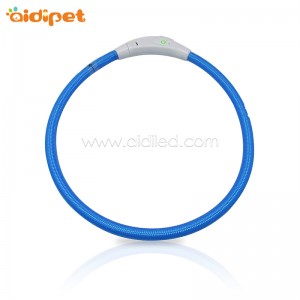 Nylon LED lyser hunde krave Tubular form kæde halskæde skære frit
