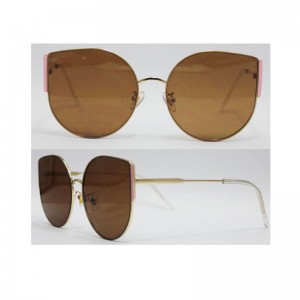 Engros Custom Logo Metal Solbriller Kvinder Big Cat Eyes Frame