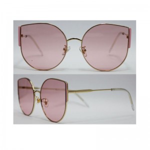 Engros Custom Logo Metal Solbriller Kvinder Big Cat Eyes Frame