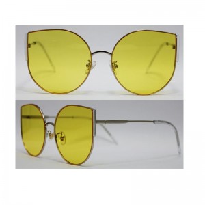 Engros Custom Logo Metal Solbriller Kvinder Big Cat Eyes Frame