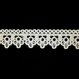 Top kvalitet mælk silke blonder 2,1 cm polyester kniplinger Guipure blonder trim