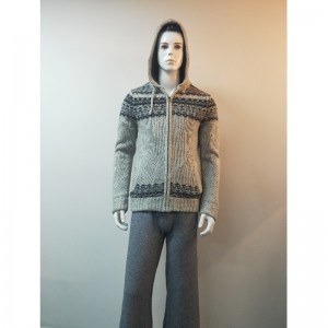 GRÅ PRINT SWEATER COAT RLMS0078F