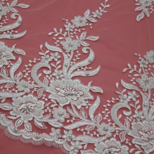 MF510CGB 135 CM Sequin Broderet Brudekjole Bryllup Dekorativ Sy Lace Applikation Trim Craft Til beklædningsgenstande