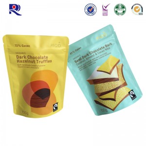 Aluminiumsfolie stand up-pose med lynlås til chokolade eller anden mademballage 100g 250g 500g osv