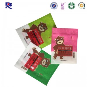 lamineret plastik lynlåsepose med lynlås til snackfødevarer