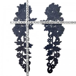 2 avanceret hæklet broderi, applikeret halsudskæring halsudskæring kvinder