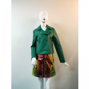 GRØNN PU BIKERJAKKE RLWPJ0011N