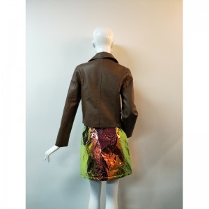 BROWN PU BIKERJakke RLWPJ0012N