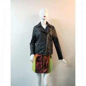 SVART PU BIKERJakke RLWPJ0022N