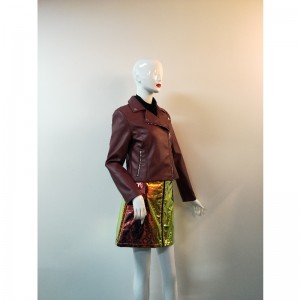 BURGUNDY PU BIKERJakke RLWPJ0027N