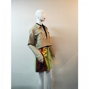 KHAKI KORT PU JAKKE RLWPJ0028N