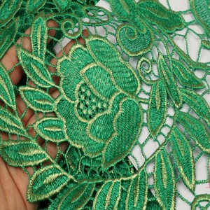 Hot salg brudekjole 3d broderet blonder stof til kvinder