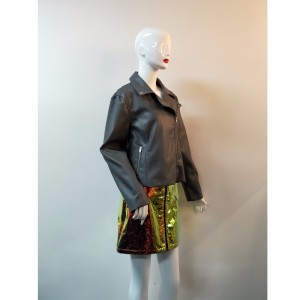 SVART PU BIKERJakke RLWPJ0014N