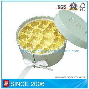 Luksusstiv rund chokoladekasse med dobbeltlag