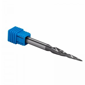 CNC Carving Wolfram Carbide HRC55 med Tiain Coated Router Bits 4,82 Deg konisk vinkelkugle Tip radius = 0,5 mm X 1/4