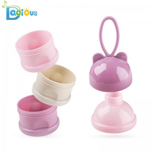 3 lag Babymælkepulverbeholder Babyfodring Rejsemelkpulveropbevaringsbeholder med håndtag