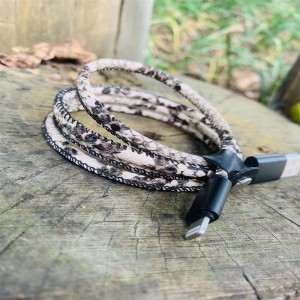 Zebra /Animal mønster pu data cable