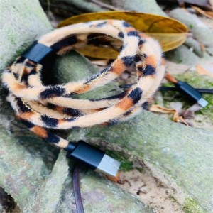 Zebra /Animal mønster pu data cable