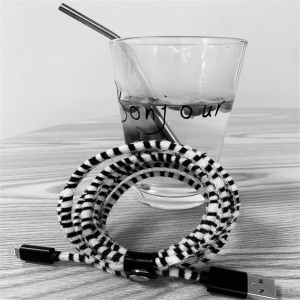 Vilde Zebra Læder Telefon Data Cable