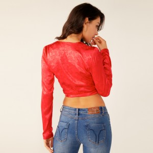 Kvinder Damer Afslappet Sommer Rød Slips Sexet Blomster Print Top Bluse Tøj Oem