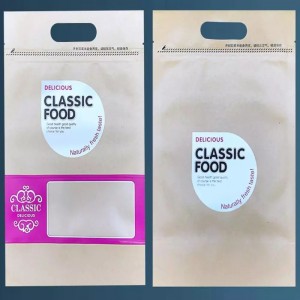 Høj kvalitet Printed tilpasse udskrivning lynlås taske til mademballage med håndtag