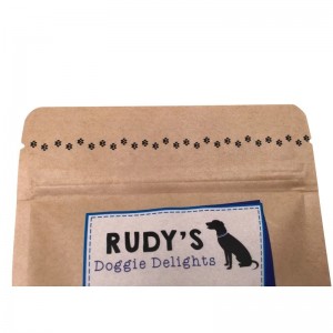 Laminerende lynlås kraftpapir stand up poser med vindue til hunde godbidder