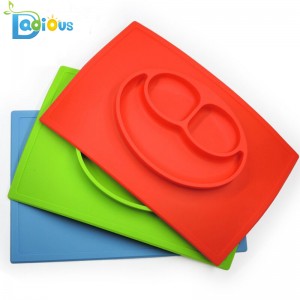 Fabriks engros silikone placemat til småbørn BPA gratis babyfodring silikone placemat plade