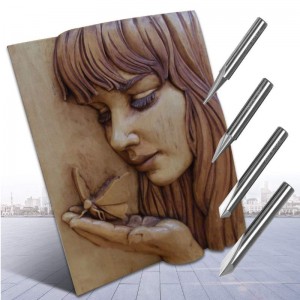 Graveringsbits, 2 fløjter lige CNC V-bit 1/4 tommer skaftmærkning konisk graverings router værktøj til stål aluminium messing MDF træ