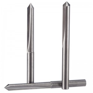 Lige 45 grader V rillegraveringsværktøj Carbide CNC routerbits 1/8 tommer skaft 0,1 mm spids 5 STK