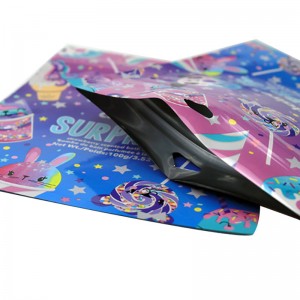 Varmeforsegling skræddersyet form levende udskrivning miljøvenlig 3-sides forsegling Legetøjspose