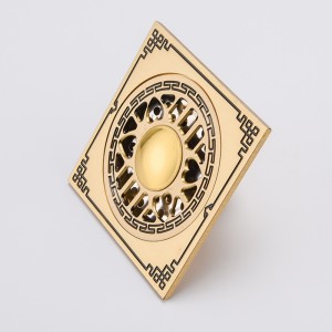 Sort mønster skjult brusebad firkantet badeværelse gulvafløb