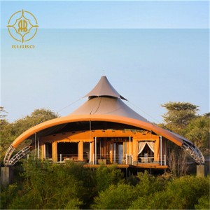 Fabriks præfabrikeret luksus PVDF membranmateriale stålkonstruktion Hotel hustelt