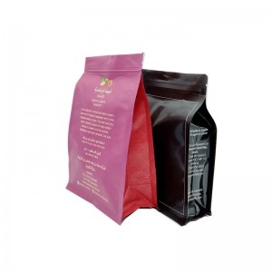 Farverig udskrivning fladbundet pose aluminiumsfolie kaffe emballage taske med vindue