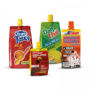 brugerdefineret 200 ml flydende aluminium plastik drik organisk banan frugt gelé juice emballage opbevaring doypack tud pose juice taske