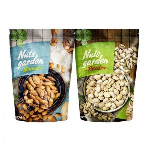Pose med lynlås Kraftpapir Stand Up Mad emballage Ziplock taske Doypack Brugerdefineret trykt