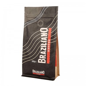 Zip Lock 100g kaffeemballage stand up posetaske og kaffepose 1 kg med afgasningsventil og specialtrykt kaffepose med ventil