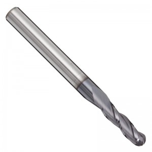 Carbide Micro Ball Nese End Mills, AlTiN Monolayer Finish, 30 Deg Helix, 3 fløjter, 1.5000 \