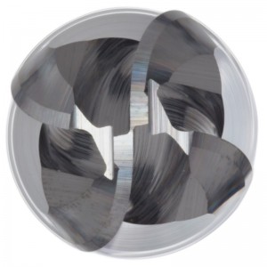 Karbidkugle, næseender, ekstra lang rækkevidde, ubelagt (lys) finish, 30 grader helix, 4 fløjter, 3 \