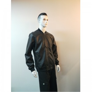 MENNES SVART BIKER PU JAKKE RLMPJ0002