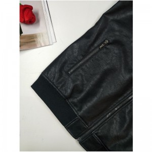 MENNES SVART BIKER PU JAKKE RLMPJ0002