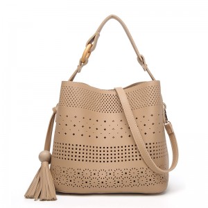 HD0827 - Engros udhulet pu læder skulder taske til kvinder shopping