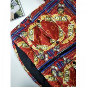 DAMES 'FARVET PRINTED PUFFER COAT RLWC0002