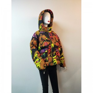 DAMES DRAGON PRINT PUFFER COAT RLWPC0004