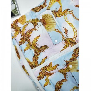 DAMES 'PRINTED PUFFER COAT RLWPC0005N