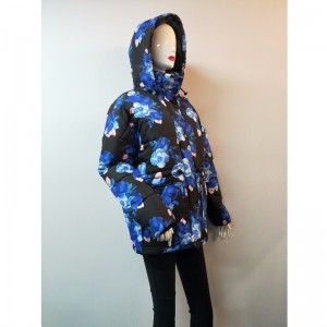 DAMES 'FLORAL PRINT PUFFER COAT RLWPC0006