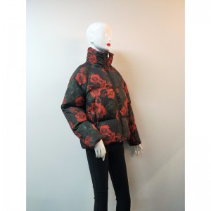 DAMES FLOWER PRINT PUFFER COAT RLWPC0007