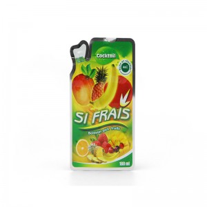 Stående pose med plastdysemunstning Skæring af lamineret pose