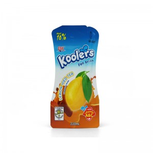 Stående pose med plastdysemunstning Skæring af lamineret pose