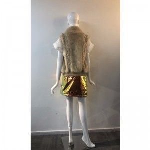 DAMES CREAM FUR GILET RLWF0002