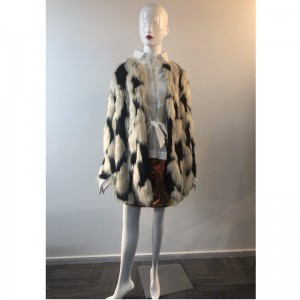 DAMES ZEBRA PRINT FUR COAT RLWF0003